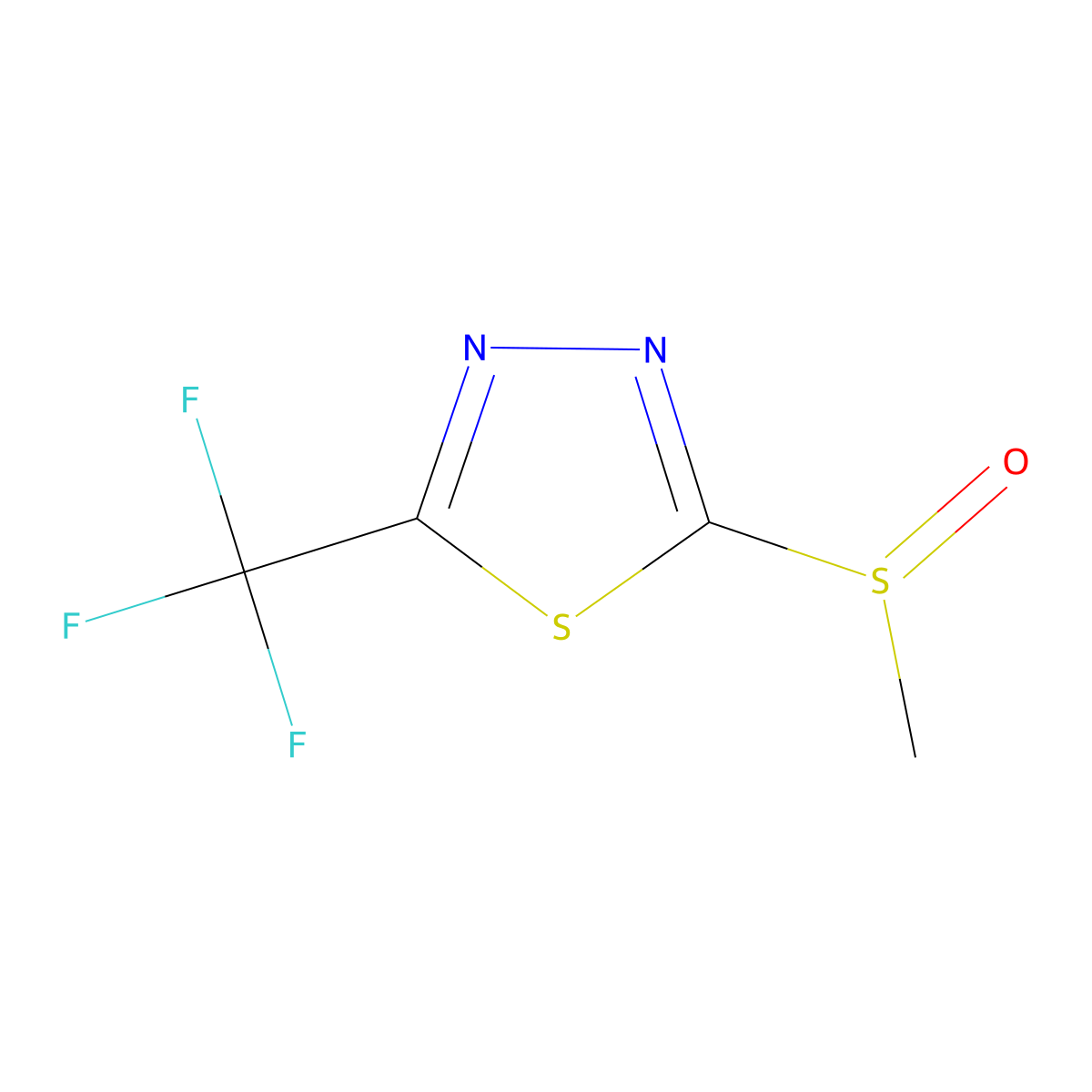 2-(Methylsulfinyl)-5-(trifluoromethyl)-1,3,4-thiadiazole molecular structure, CAS 65439-30-7