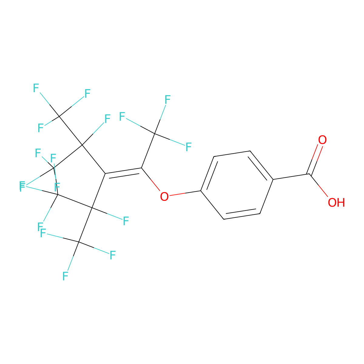 4-{[1,1,1,4,5,5,5-Heptafluoro-3-(1,1,1,2,3,3,3-heptafluoropropan-2-yl)-4-(trifluoromethyl)pent-2-en-2-yl]oxy}benzoic acid molecular structure, CAS 65439-50-1