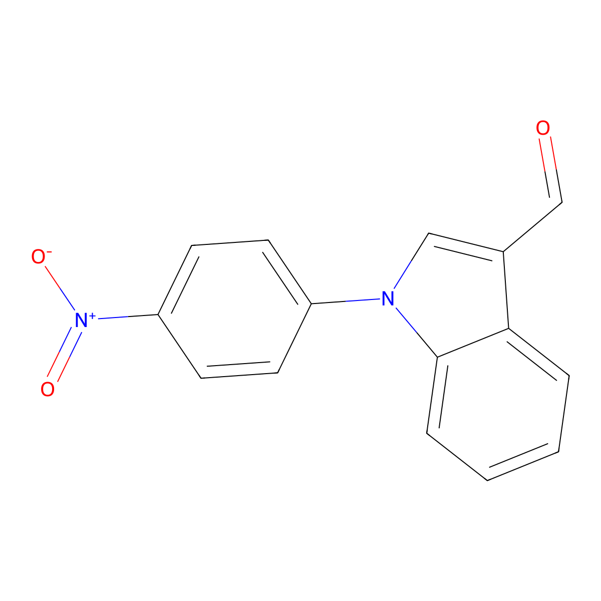 1-(4-nitrophenyl)-1H-indole-3-carbaldehyde molecular structure, CAS 65439-88-5
