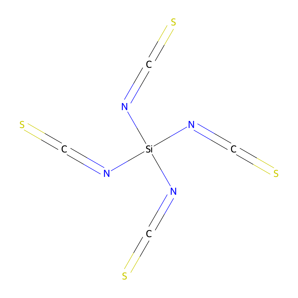 Silane, tetraisothiocyanato- molecular structure, CAS 6544-02-1