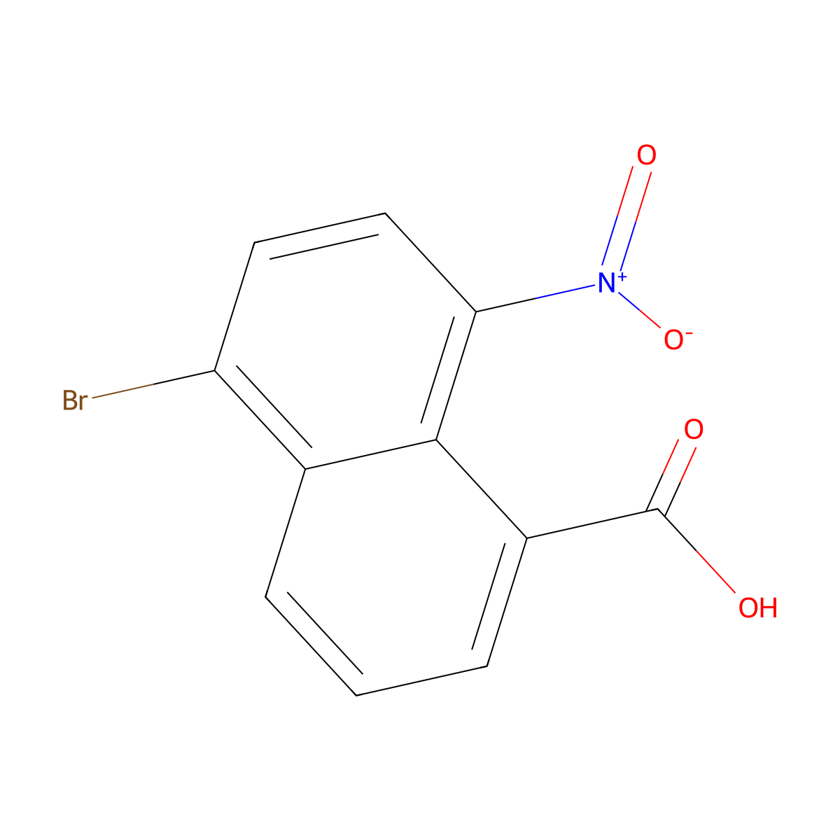 5-Bromo-8-nitronaphthalene-1-carboxylic acid molecular structure, CAS 65440-41-7