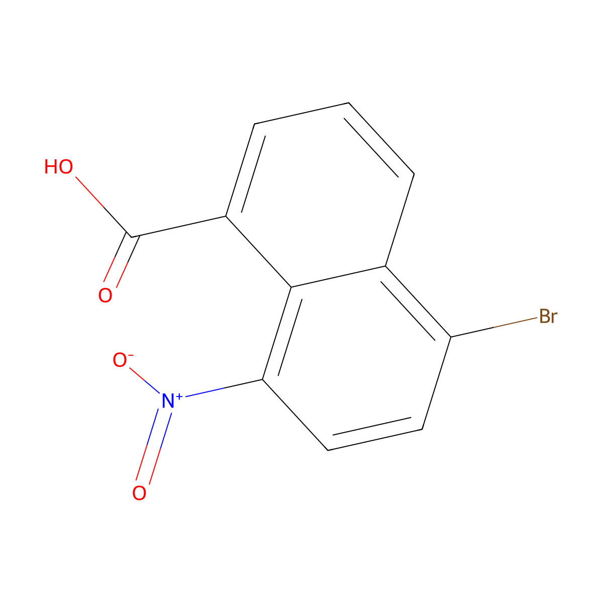 5-Bromo-8-nitronaphthalene-1-carboxylic acid molecular structure, CAS 65440-41-7