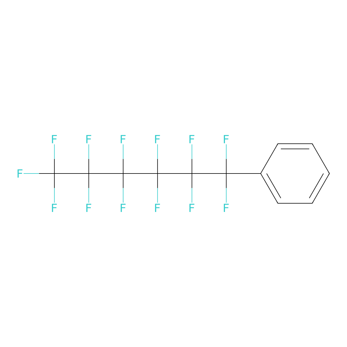 (Tridecafluorohexyl)benzene molecular structure, CAS 65440-93-9