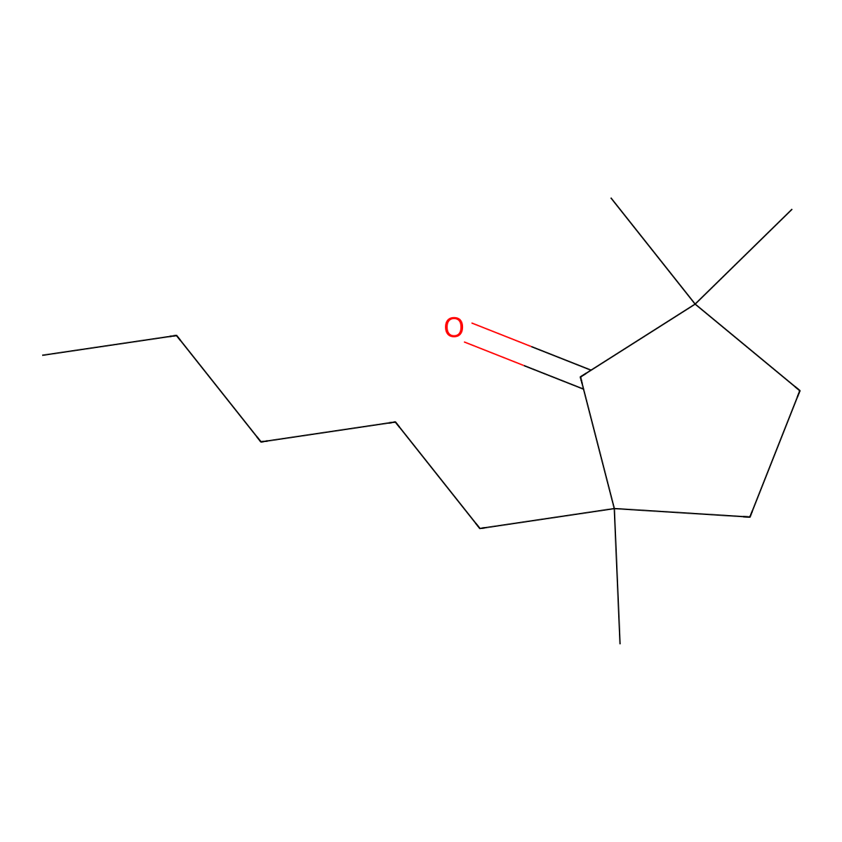 2,2,5-Trimethyl-5-pentylcyclopentanone molecular structure, CAS 65443-14-3
