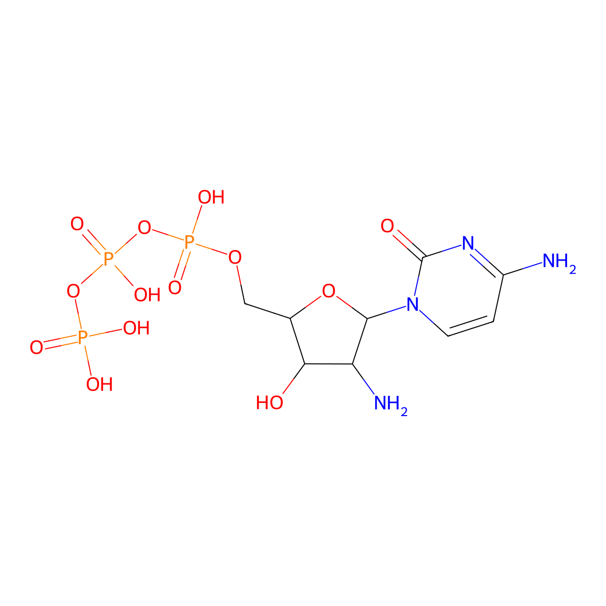 2'-Amino-2'-Deoxycytidine 5'-(Tetrahydrogen Triphosphate) molecular structure, CAS 65444-12-4