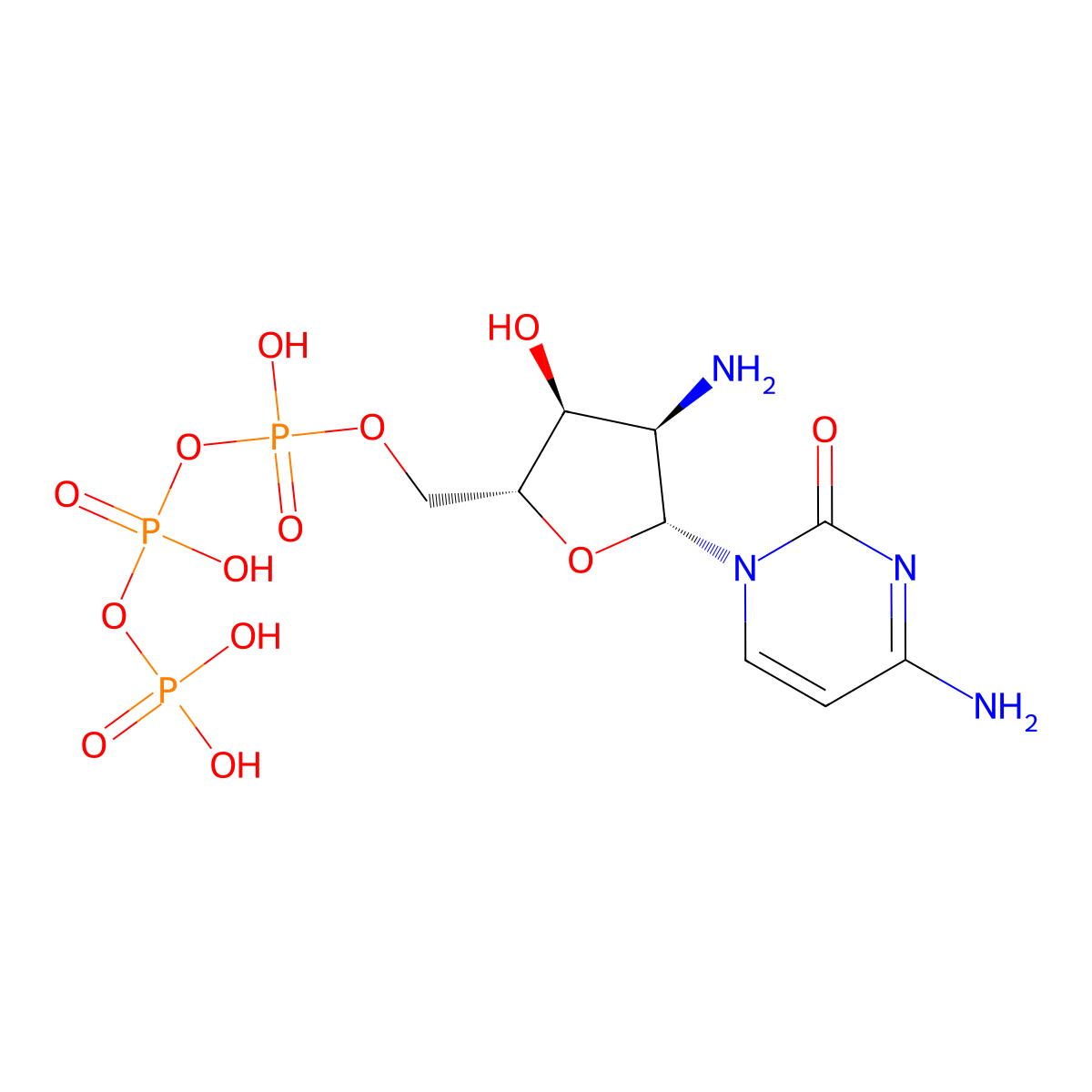 2'-Amino-2'-Deoxycytidine 5'-(Tetrahydrogen Triphosphate) molecular structure, CAS 65444-12-4