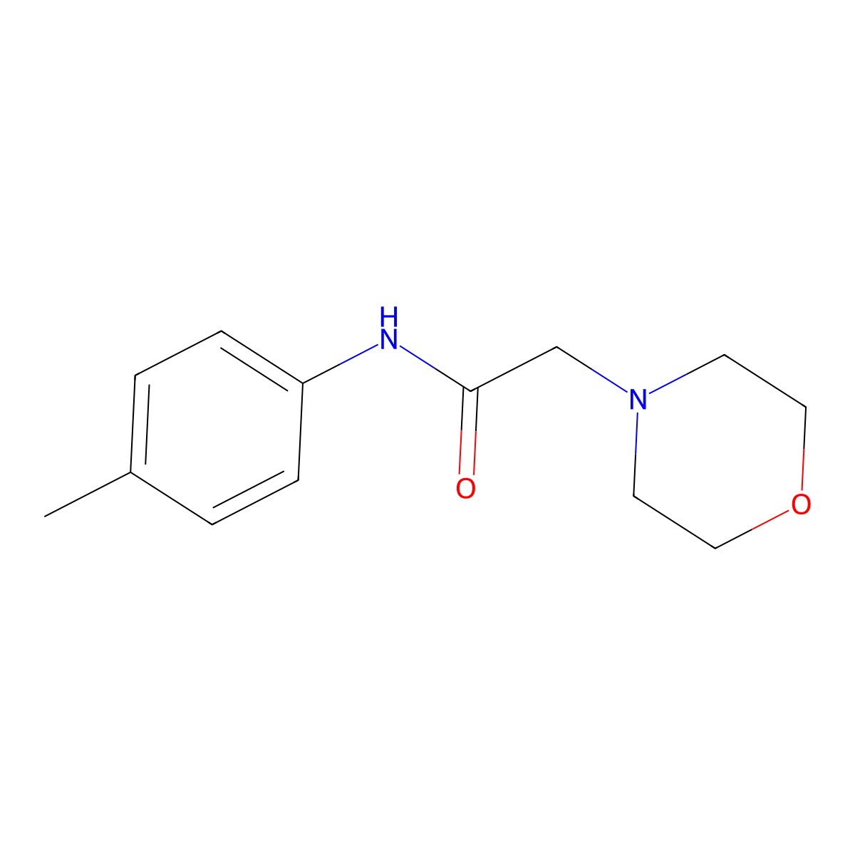 N-(4-methylphenyl)-2-morpholinoacetamide molecular structure, CAS 65446-97-1