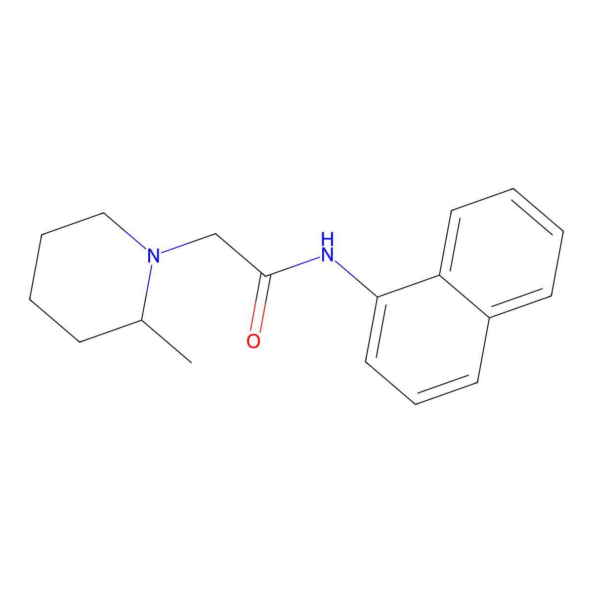 2-(2-methylpiperidin-1-yl)-N-naphthalen-1-ylacetamide molecular structure, CAS 65447-13-4