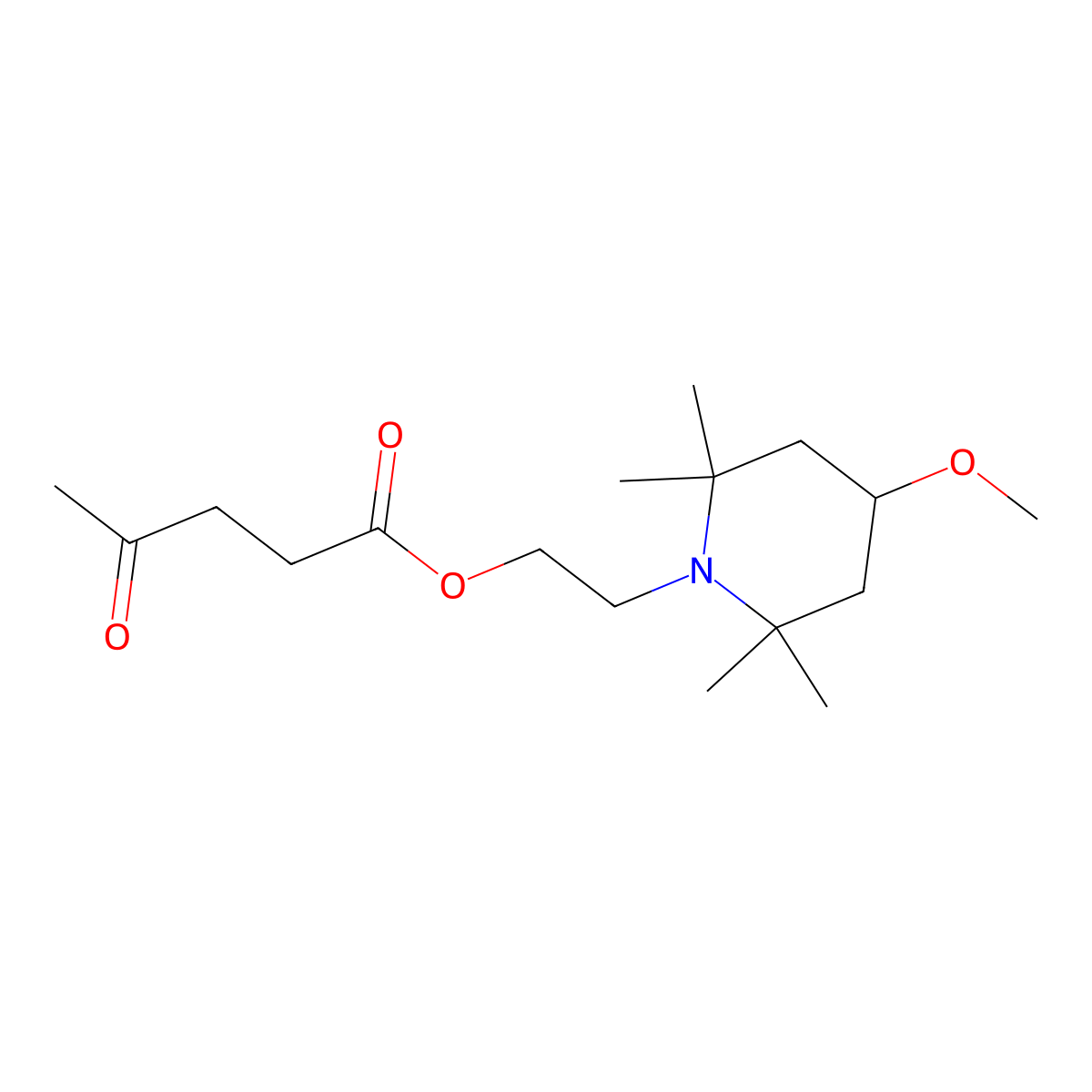 2-(4-Methoxy-2,2,6,6-tetramethylpiperidin-1-yl)ethyl 4-oxopentanoate molecular structure, CAS 65447-77-0
