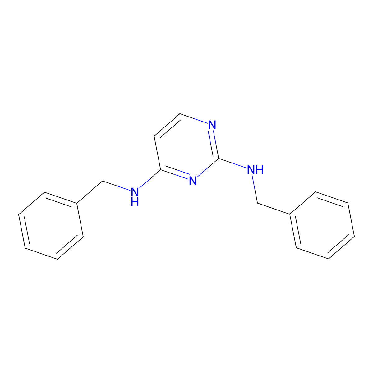 N2,N4-Dibenzylpyrimidine-2,4-diamine molecular structure, CAS 65448-40-0