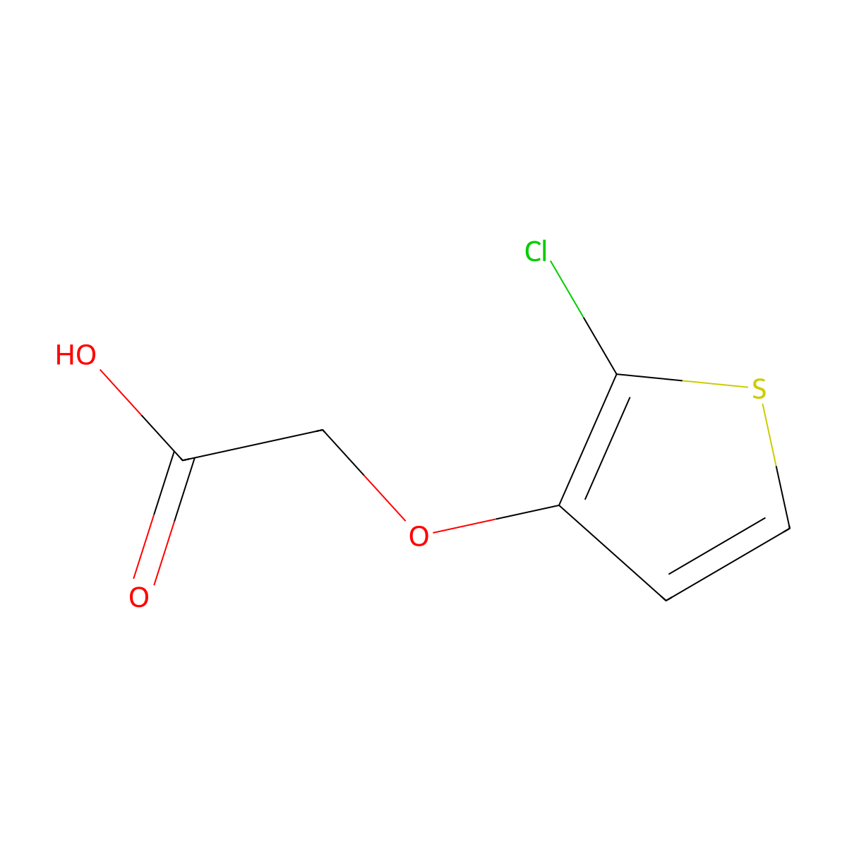 2-((2-Chlorothiophen-3-yl)oxy)acetic acid molecular structure, CAS 65449-53-8