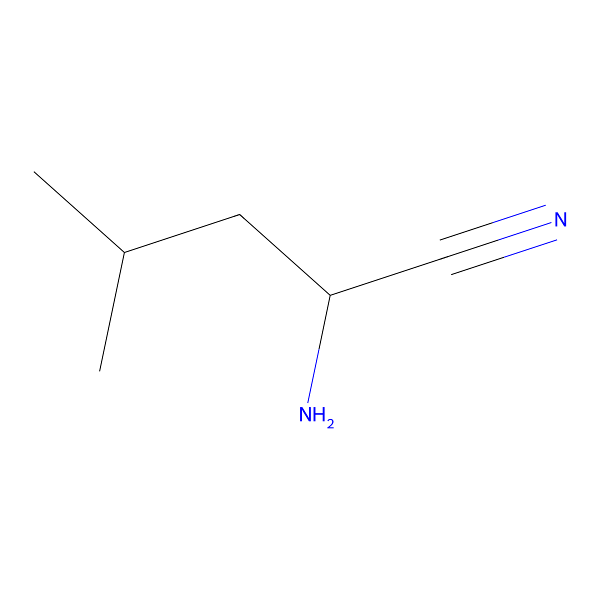 2-Amino-4-methylpentanenitrile molecular structure, CAS 65451-12-9