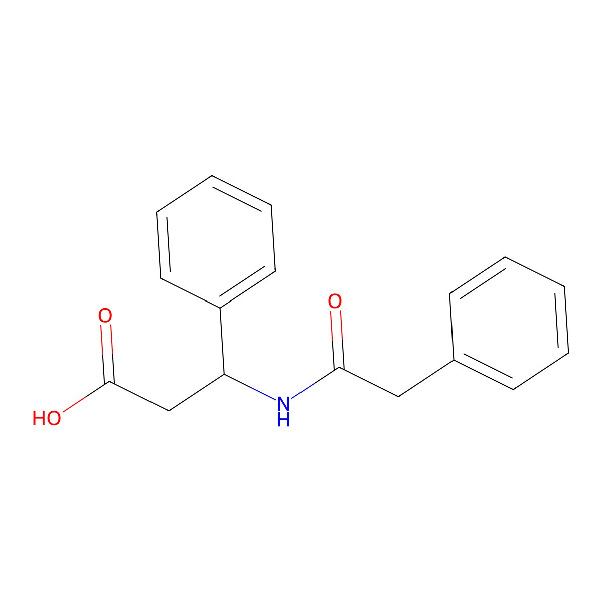 3-Phenyl-3-phenylacetylamino-propionic acid molecular structure, CAS 65451-19-6