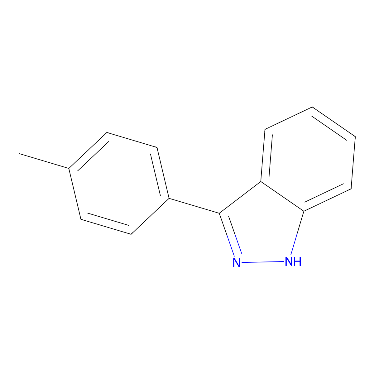 3-(4-methylphenyl)-1H-indazole molecular structure, CAS 65452-73-5