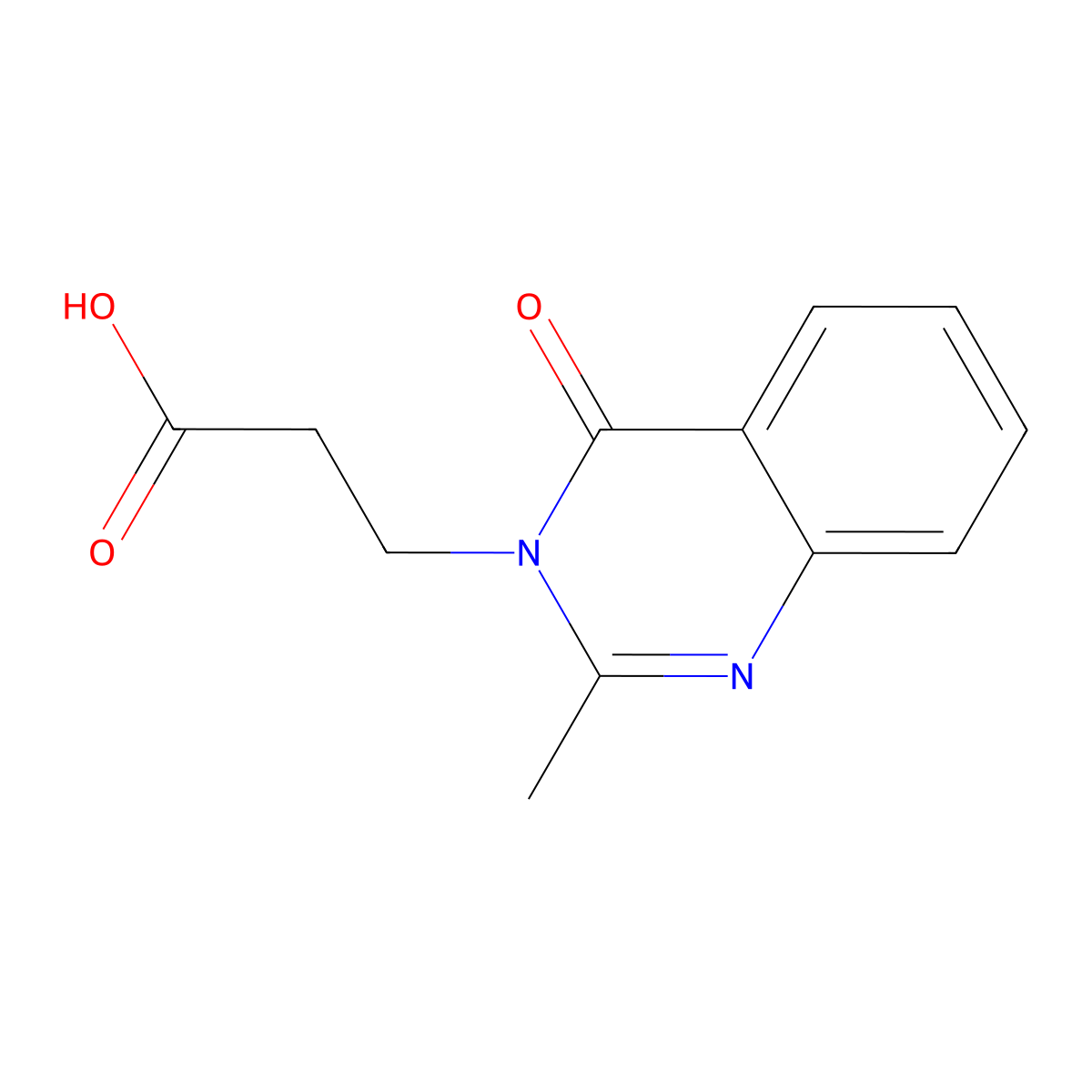 3-(2-methyl-4-oxoquinazolin-3(4H)-yl)propanoic acid molecular structure, CAS 65452-93-9