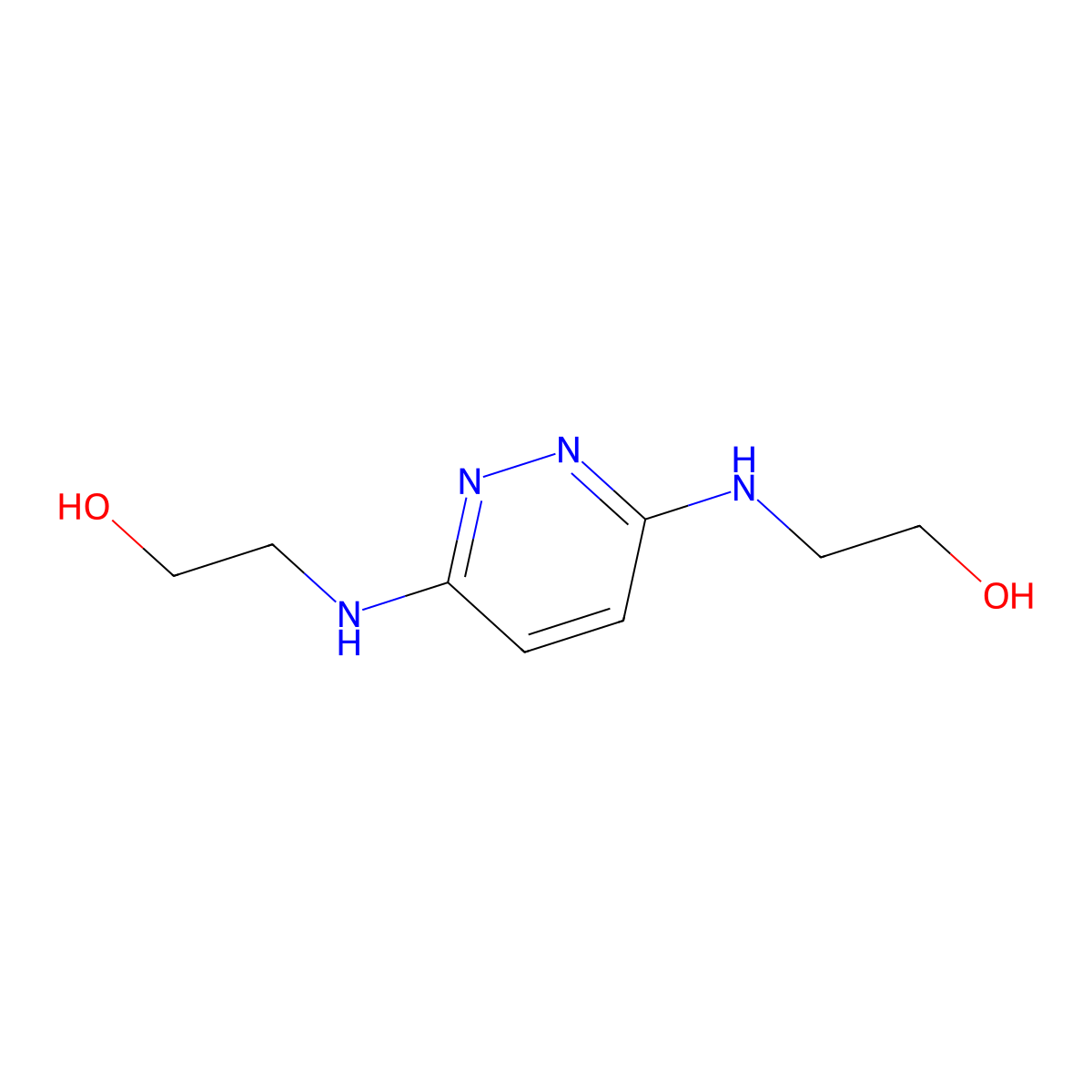 2-({6-[(2-Hydroxyethyl)amino]pyridazin-3-yl}amino)ethan-1-ol molecular structure, CAS 65456-22-6