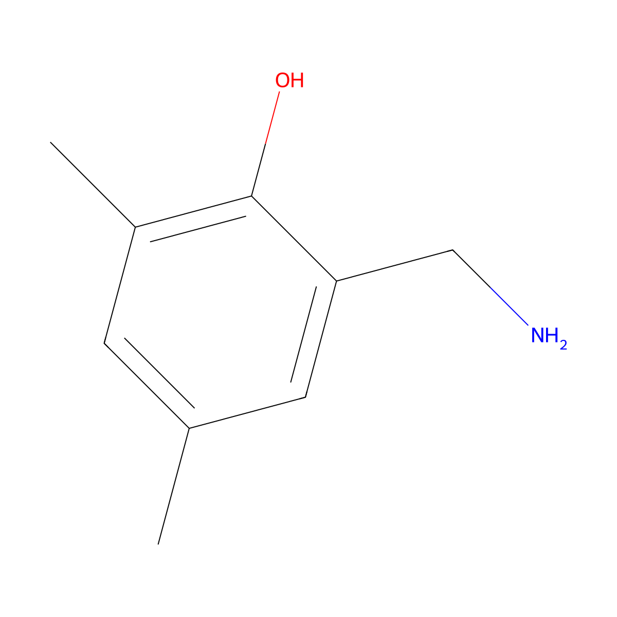 Phenol, 2-(aminomethyl)-4,6-dimethyl- molecular structure, CAS 65456-40-8