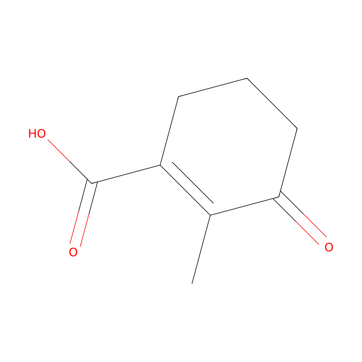 2-Methyl-3-oxocyclohex-1-ene-1-carboxylic acid molecular structure, CAS 65456-67-9