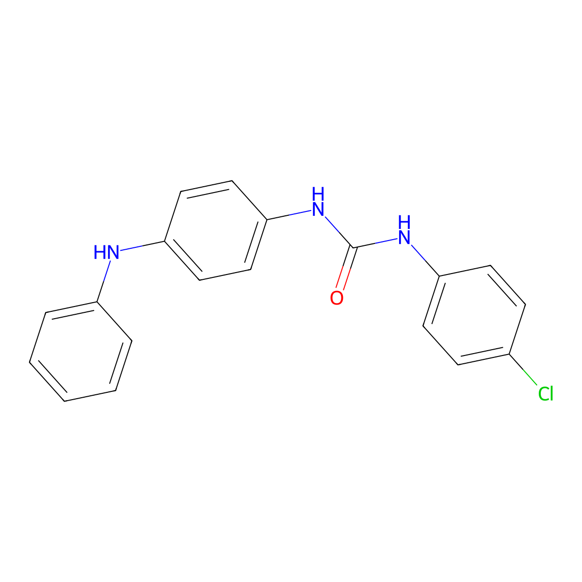 N-(4-anilinophenyl)-N'-(4-chlorophenyl)urea molecular structure, CAS 65457-19-4
