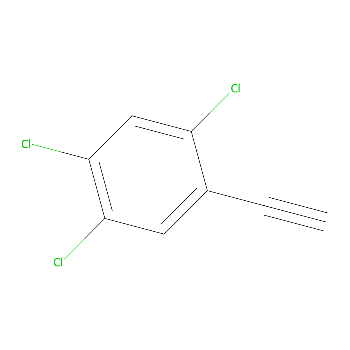 1,2,4-Trichloro-5-ethynylbenzene molecular structure, CAS 6546-87-8