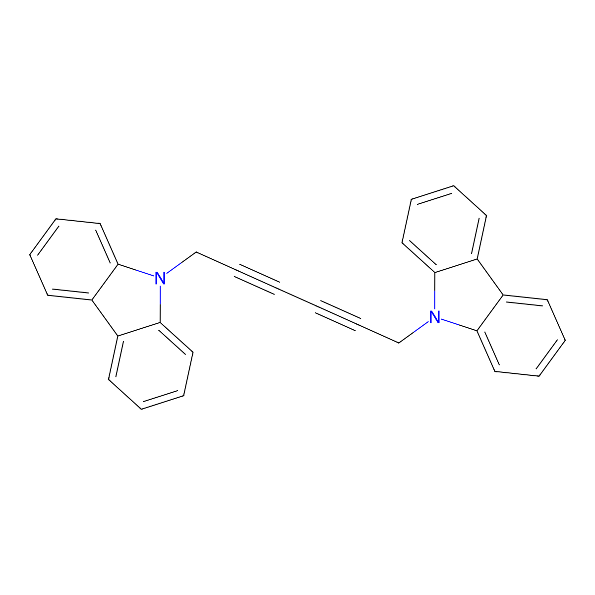 9,9'-(Hexa-2,4-diyne-1,6-diyl)di(9H-carbazole) molecular structure, CAS 65461-62-3