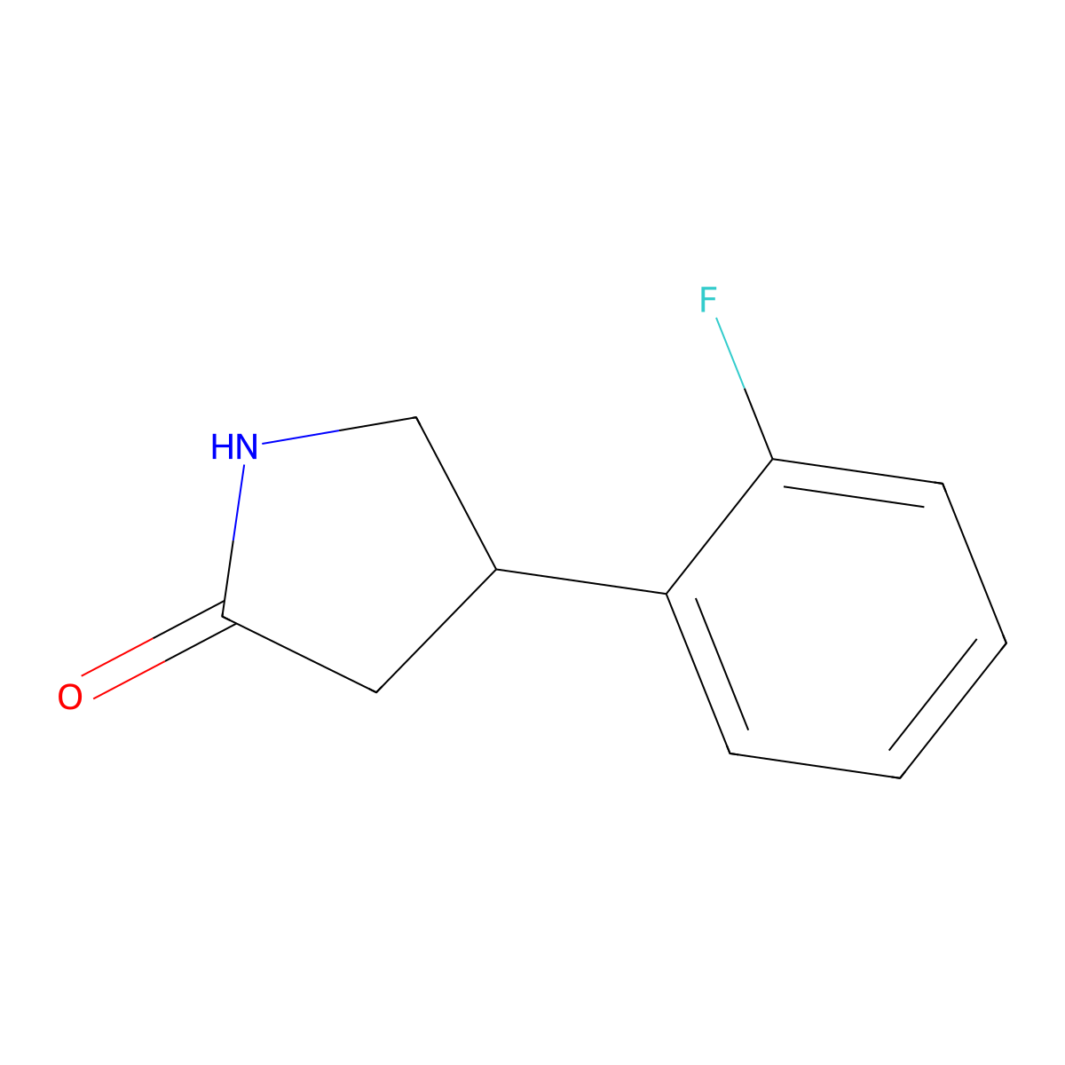 4-(2-Fluorophenyl)pyrrolidin-2-one molecular structure, CAS 654633-85-9