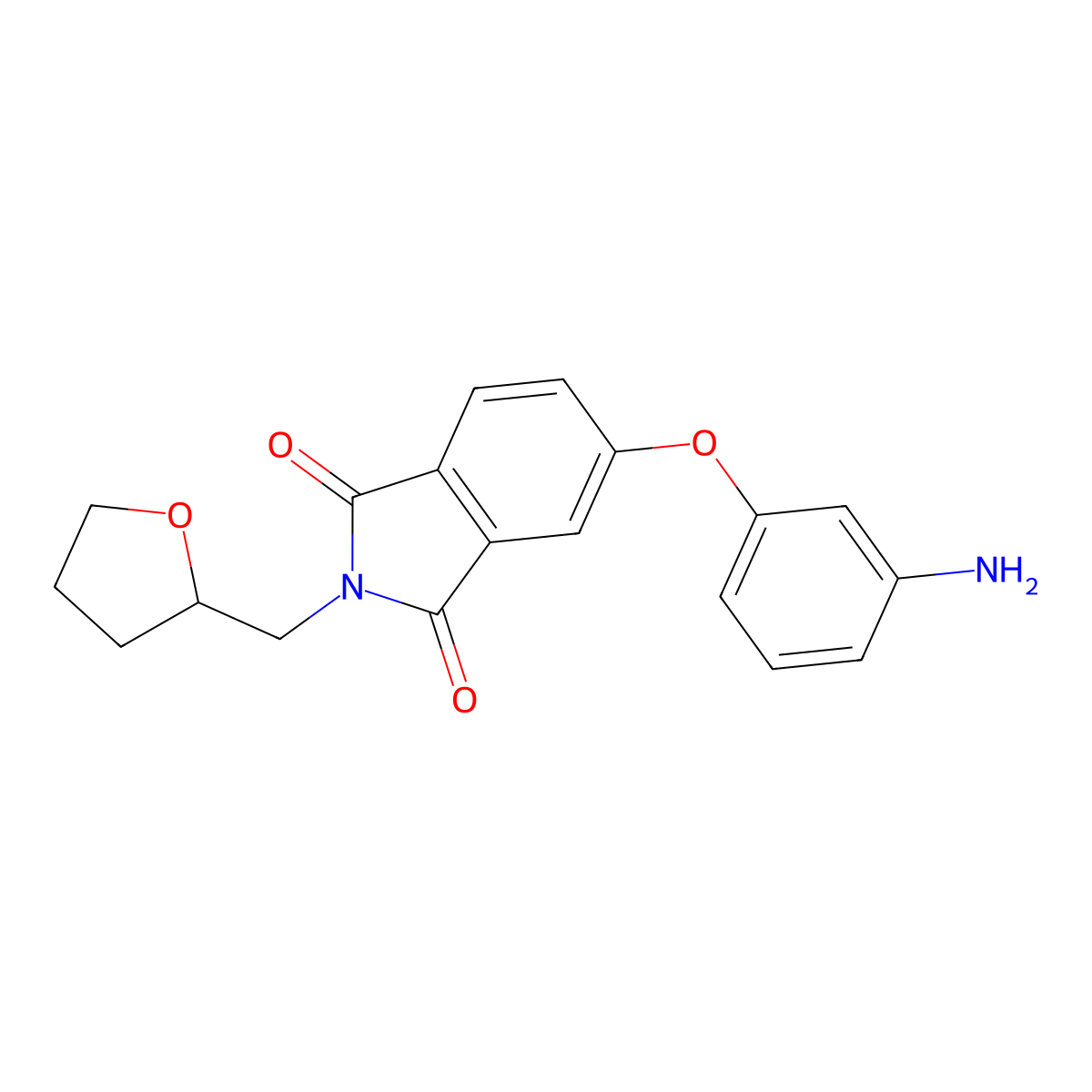 5-(3-aminophenoxy)-2-(tetrahydrofuran-2-ylmethyl)-1H-isoindole-1,3(2H)-dione molecular structure, CAS 654634-48-7