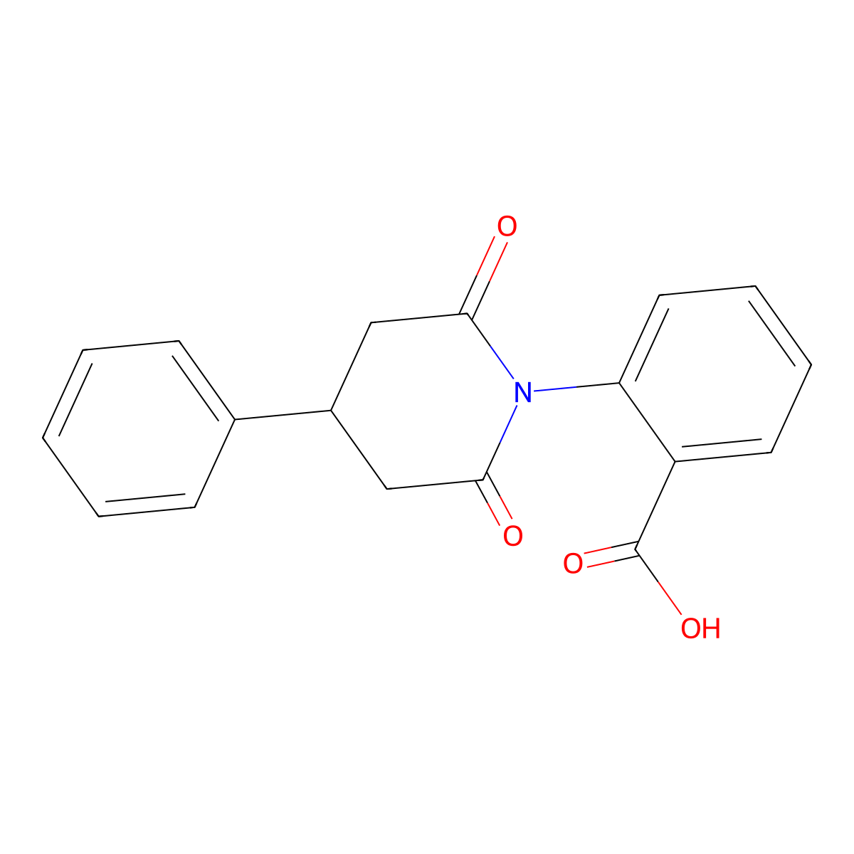 2-(2,6-Dioxo-4-phenylpiperidin-1-yl)benzoic acid molecular structure, CAS 654634-89-6