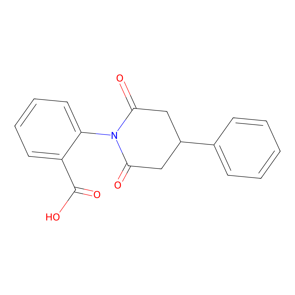 2-(2,6-Dioxo-4-phenylpiperidin-1-yl)benzoic acid molecular structure, CAS 654634-89-6