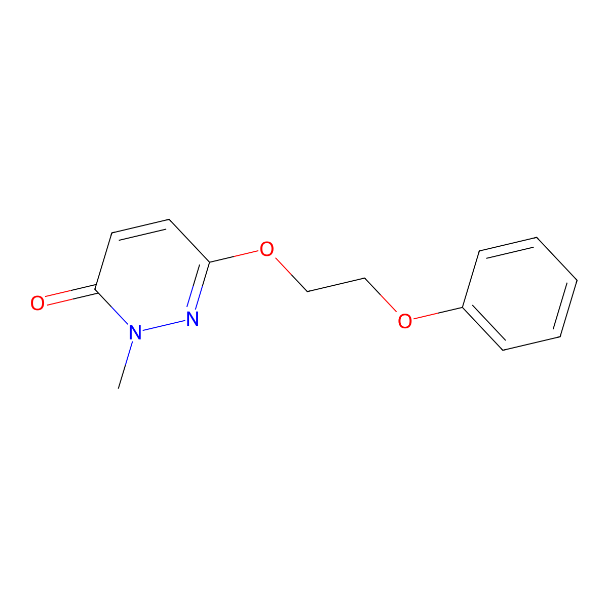 2-Methyl-6-(2-phenoxyethoxy)pyridazin-3-one molecular structure, CAS 654635-05-9