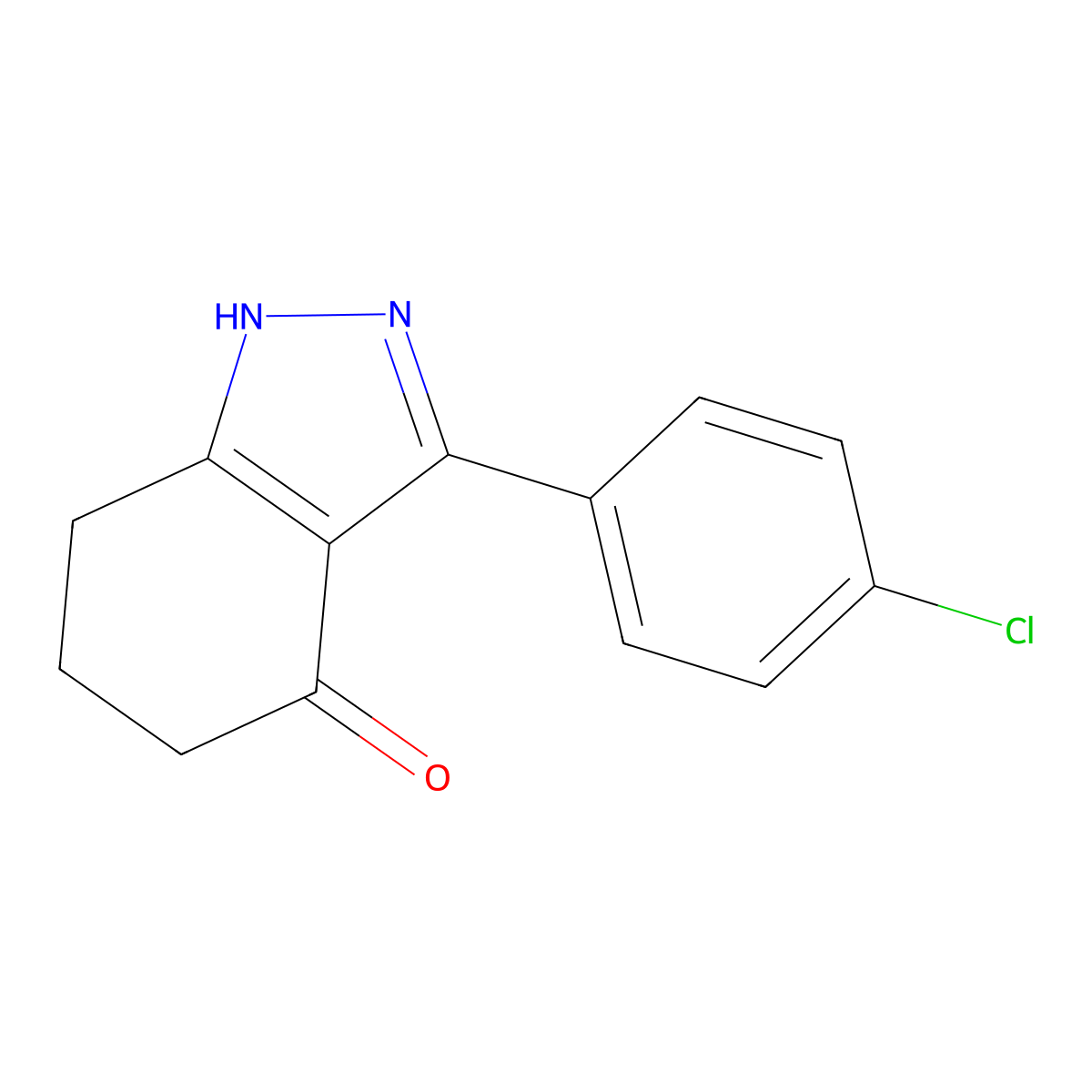 3-(4-chlorophenyl)-1,5,6,7-tetrahydro-4H-indazol-4-one molecular structure, CAS 654635-14-0