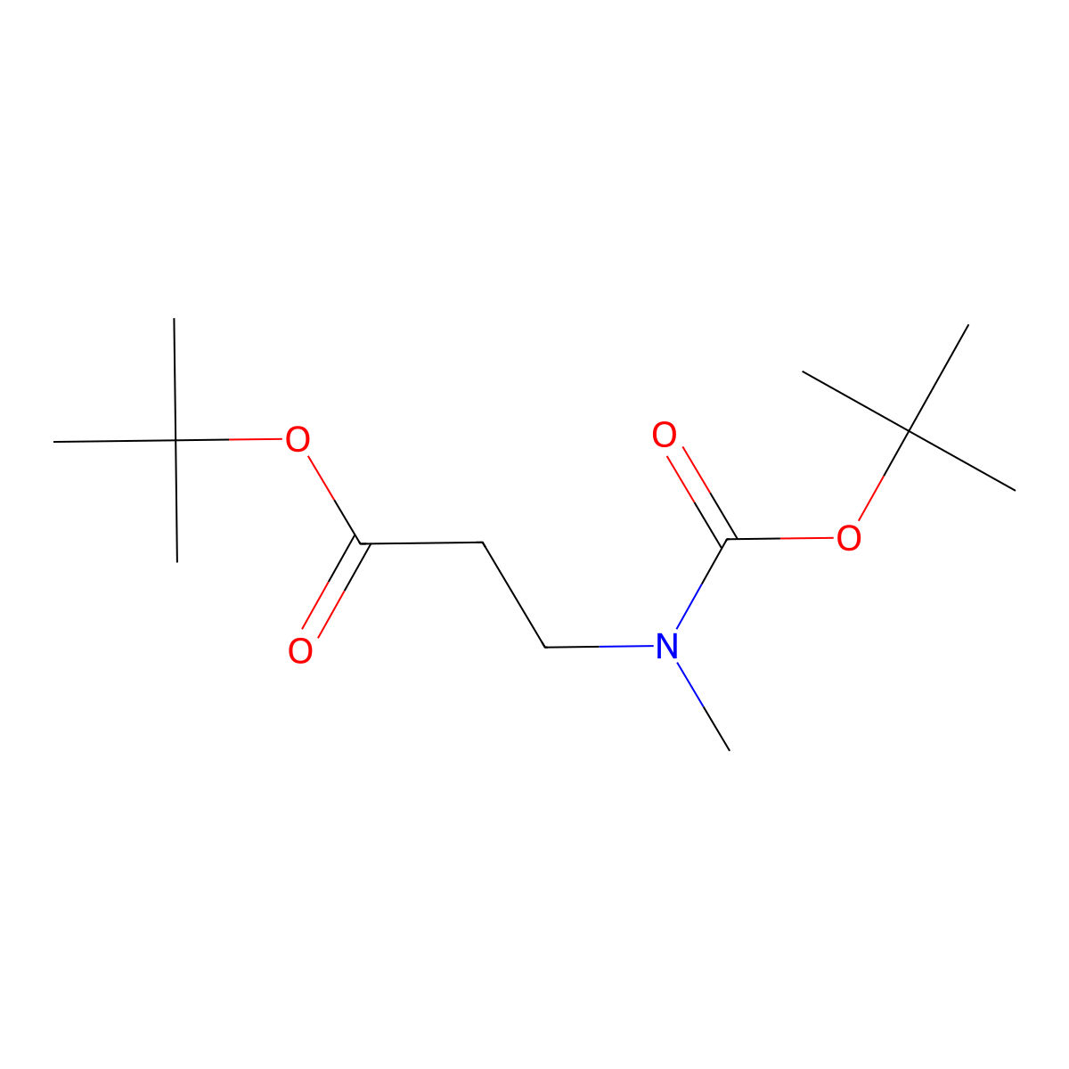 tert-Butyl 3-((tert-butoxycarbonyl)(methyl)amino)propanoate molecular structure, CAS 654651-69-1