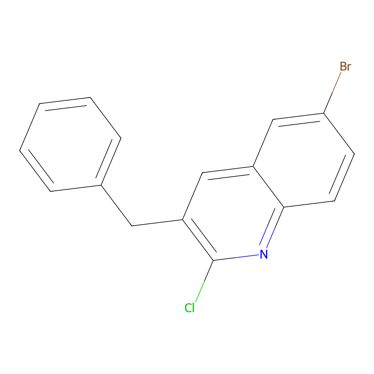 3-Benzyl-6-bromo-2-chloroquinoline molecular structure, CAS 654655-68-2