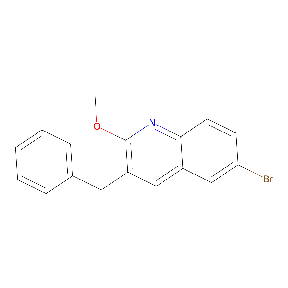 3-Benzyl-6-bromo-2-methoxyquinoline molecular structure, CAS 654655-69-3