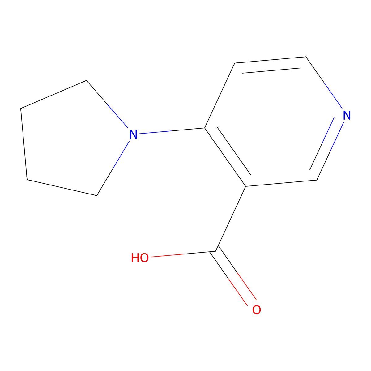 4-(Pyrrolidin-1-yl)nicotinic acid molecular structure, CAS 654663-40-8
