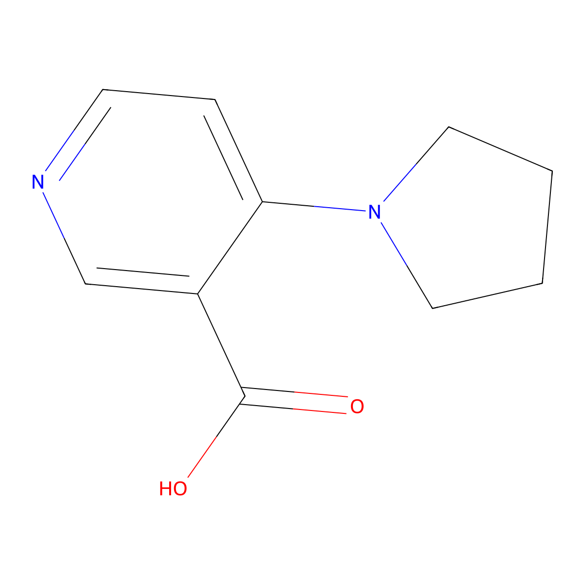 4-(Pyrrolidin-1-yl)nicotinic acid molecular structure, CAS 654663-40-8