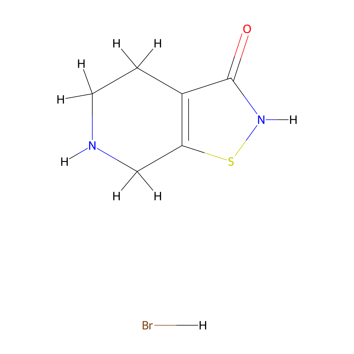 4H,5H,6H,7H-[1,2]thiazolo[5,4-c]pyridin-3-ol hydrobromide molecular structure, CAS 654666-64-5