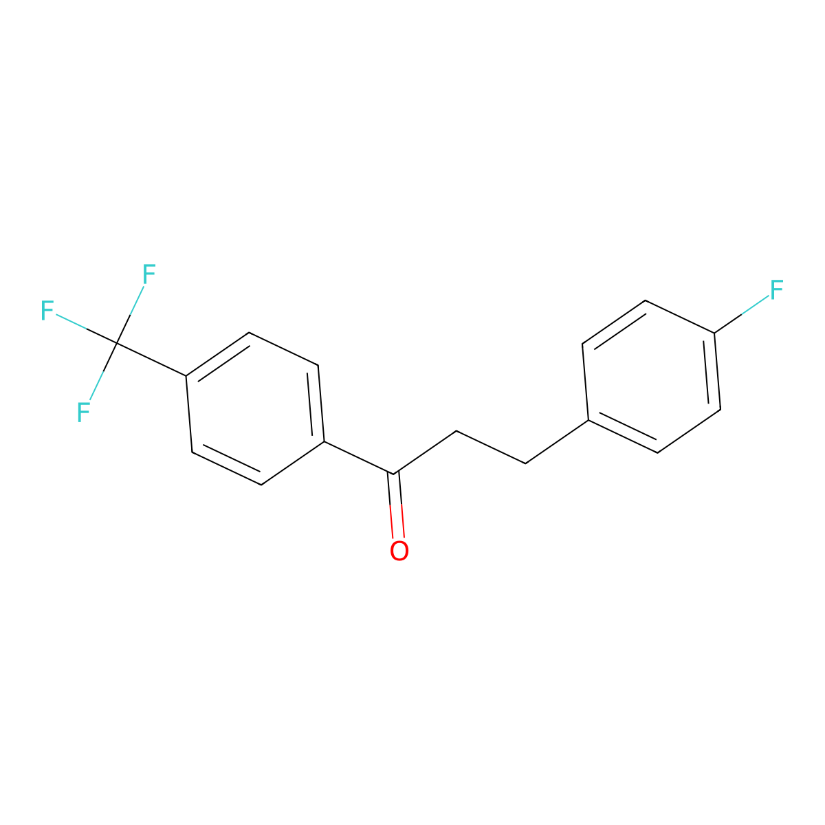 3-(4-Fluorophenyl)-4'-trifluoromethylpropiophenone molecular structure, CAS 654673-19-5