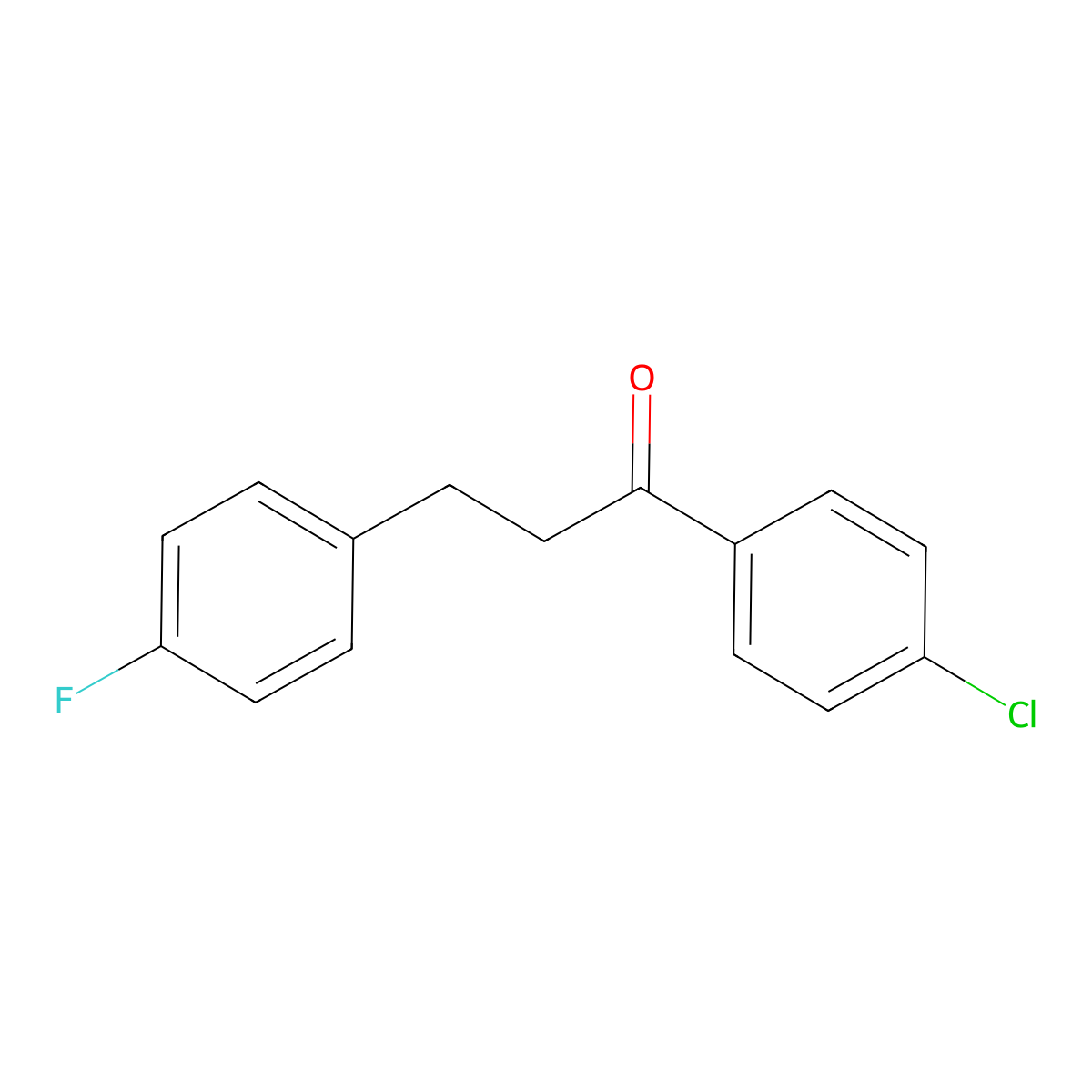 4'-Chloro-3-(4-fluorophenyl)propiophenone molecular structure, CAS 654673-24-2