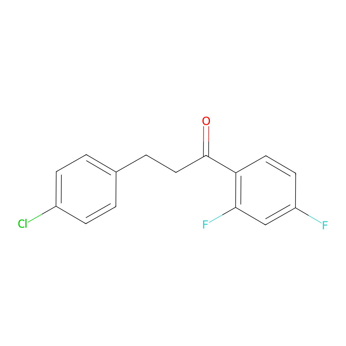 3-(4-Chlorophenyl)-2',4'-difluoropropiophenone molecular structure, CAS 654673-29-7