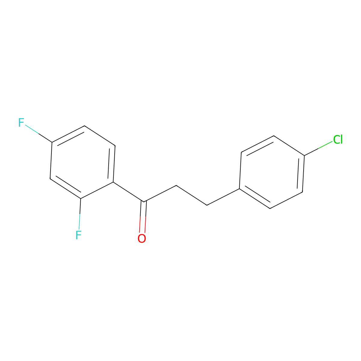 3-(4-Chlorophenyl)-2',4'-difluoropropiophenone molecular structure, CAS 654673-29-7