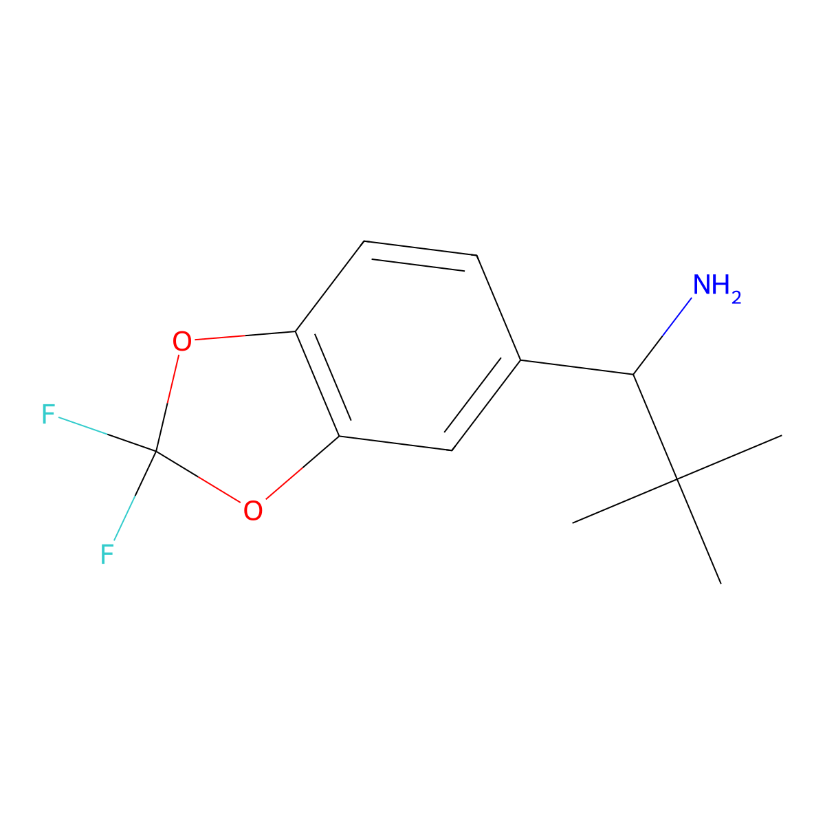 (R)-1-(2,2-Difluorobenzo[d][1,3]dioxol-5-yl)-2,2-dimethylpropan-1-amine molecular structure, CAS 654683-75-7