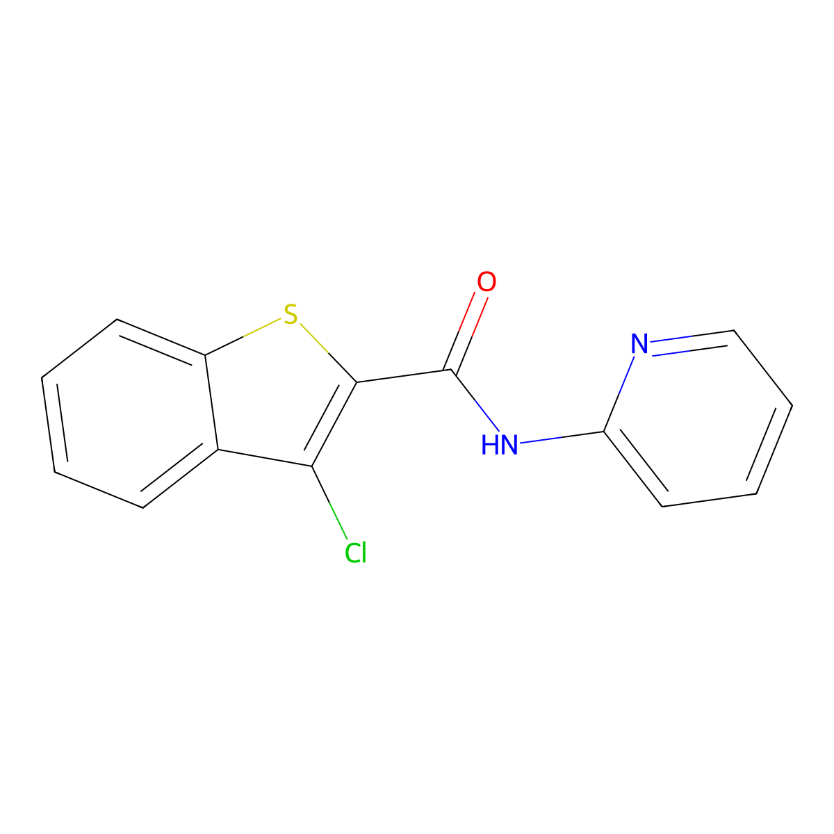 3-chloro-N-(pyridin-2-yl)-1-benzothiophene-2-carboxamide molecular structure, CAS 65469-38-7