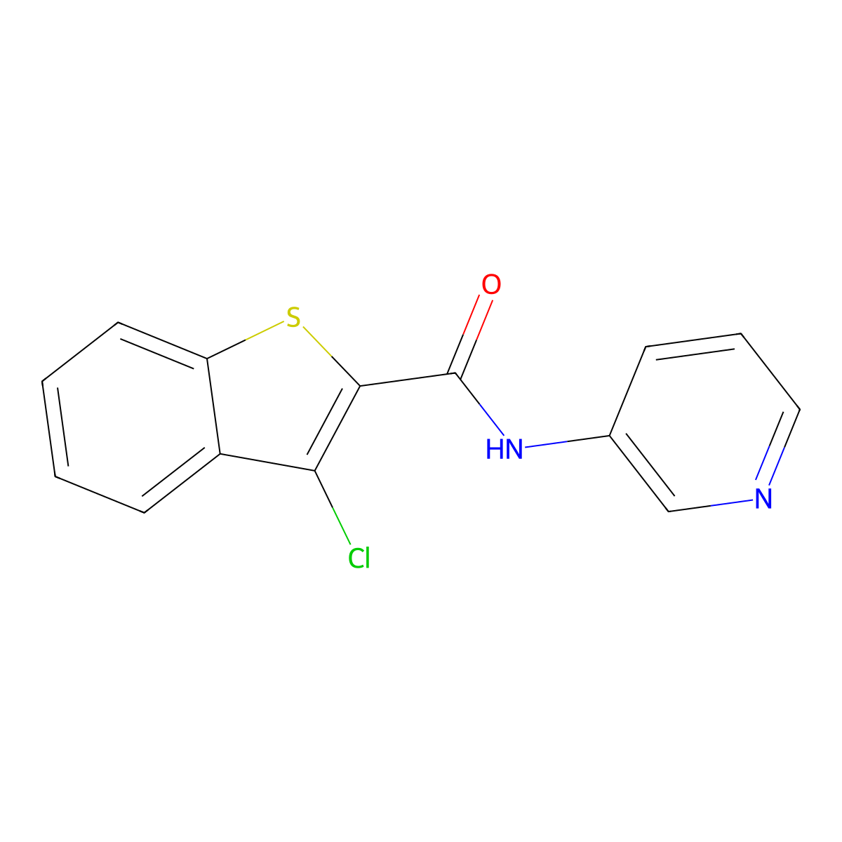 Benzo[b]thiophene-2-carboxamide, 3-chloro-N-3-pyridinyl- molecular structure, CAS 65469-40-1