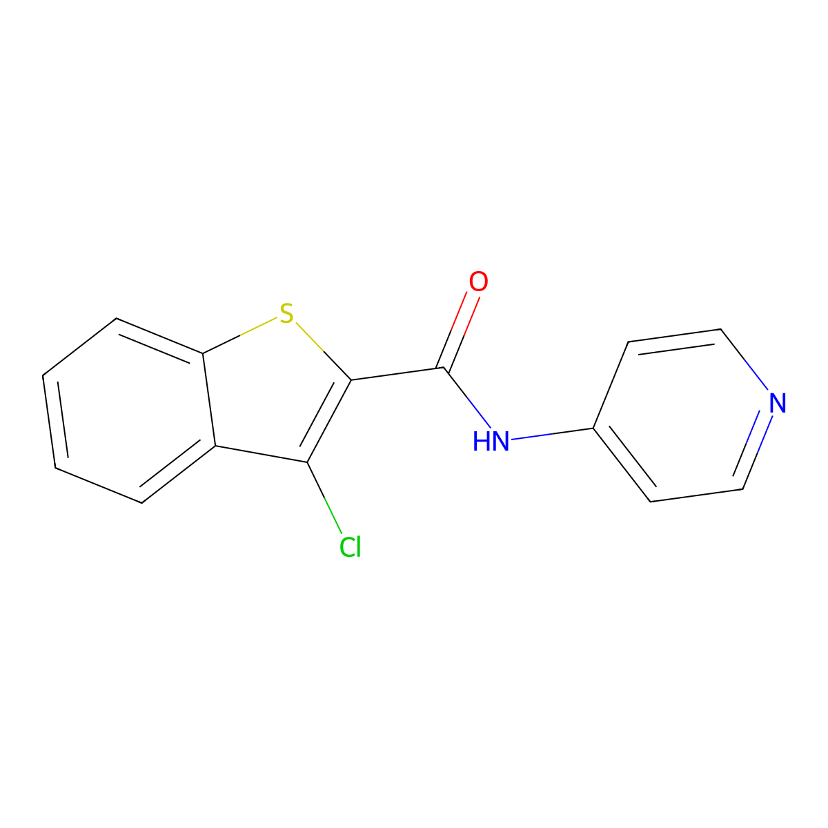 3-chloro-N-pyridin-4-yl-1-benzothiophene-2-carboxamide molecular structure, CAS 65469-41-2