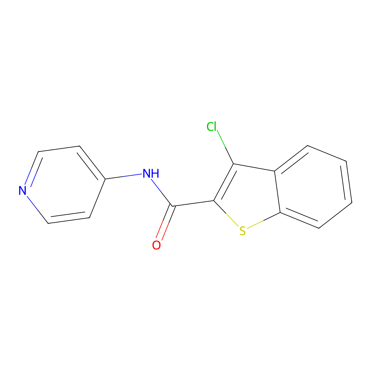 3-chloro-N-pyridin-4-yl-1-benzothiophene-2-carboxamide molecular structure, CAS 65469-41-2