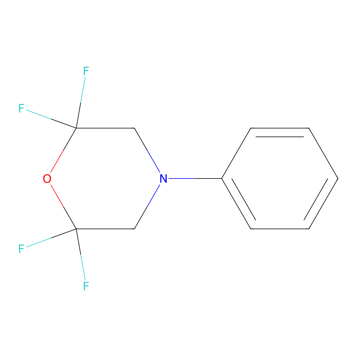 2,2,6,6-Tetrafluoro-4-phenylmorpholine molecular structure, CAS 65472-14-2