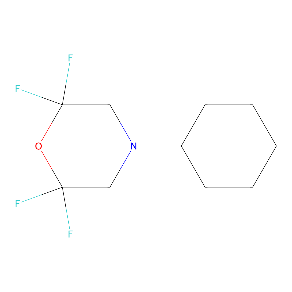 4-Cyclohexyl-2,2,6,6-tetrafluoromorpholine molecular structure, CAS 65472-15-3