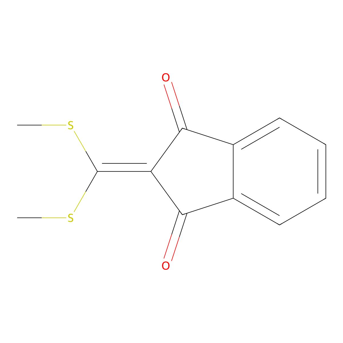 1H-Indene-1,3(2H)-dione, 2-[bis(methylthio)methylene]- molecular structure, CAS 65472-87-9