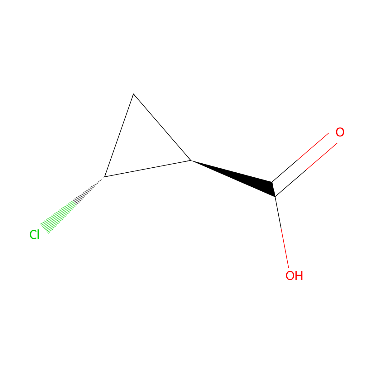 rac-(1R,2S)-2-chlorocyclopropane-1-carboxylic acid molecular structure, CAS 65475-70-9